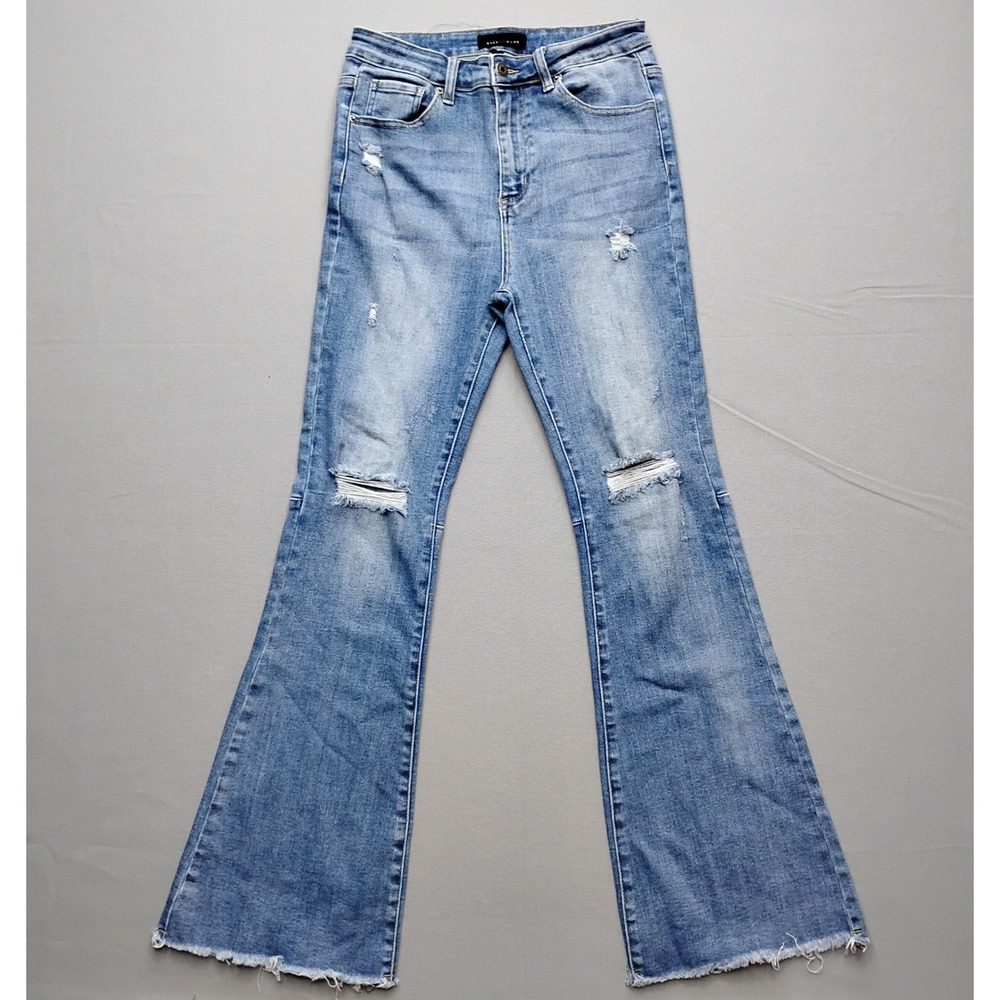 Risen Jeans High Rise Distressed Flare Jeans Blue Size 9 RDP1295